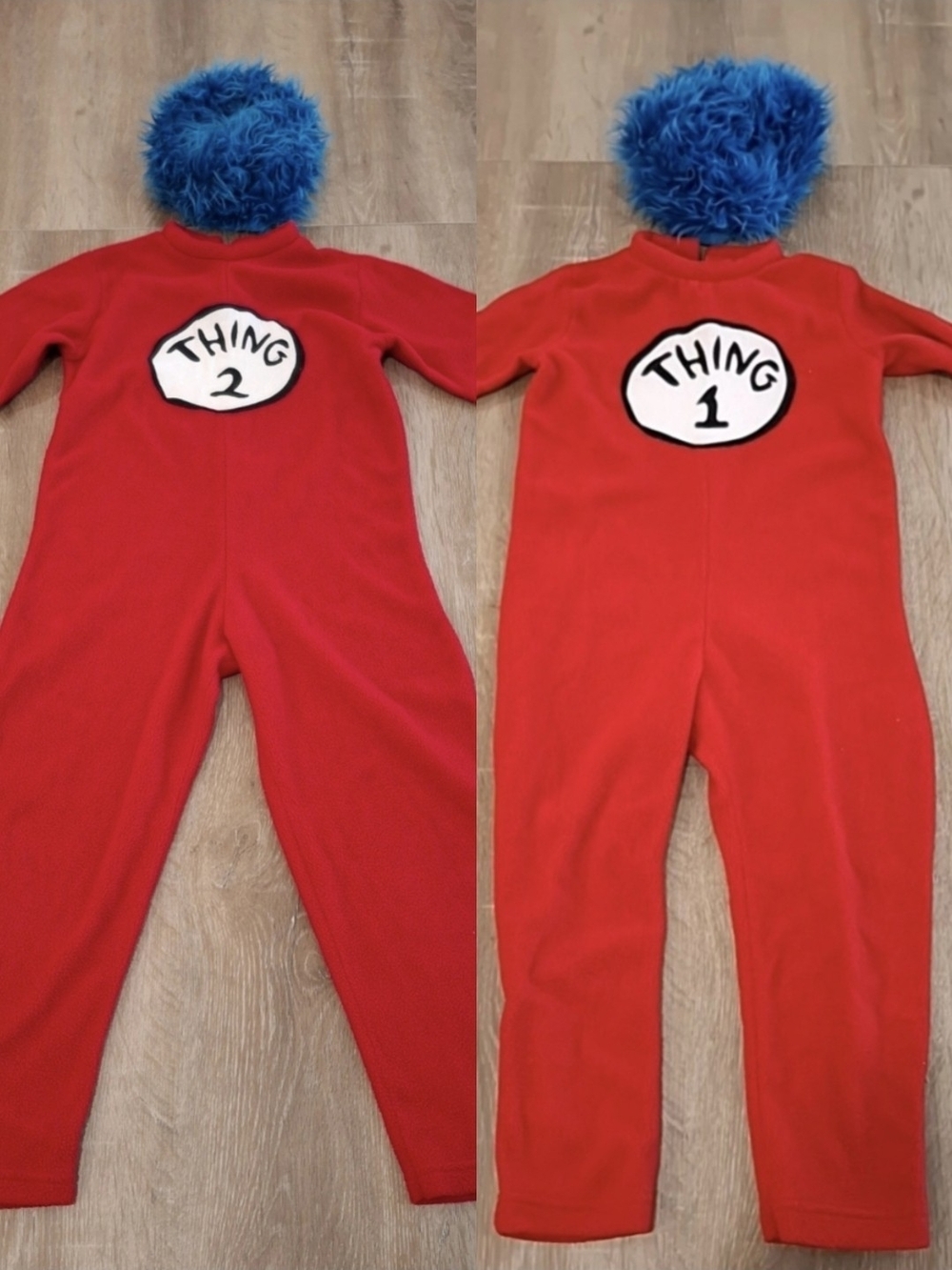 Pottery Barn Kids Dr Seuss Thing 1 Thing 2 Costume Set Sizes 4-6 & 7-8